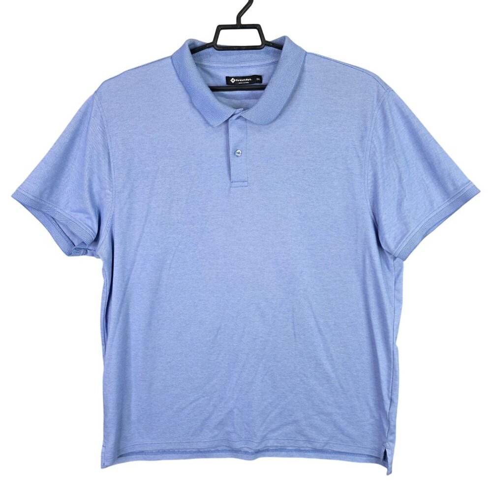 Mens Members Mark Blue Polo Shirt Pima Cotton Polyester Blend Short Sleeve 3XL